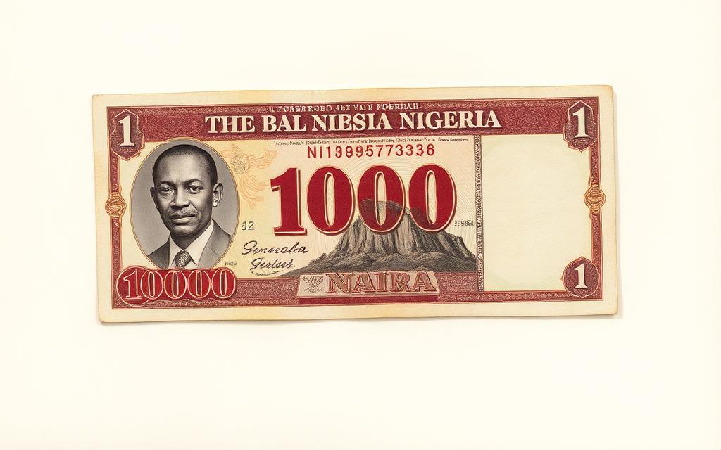 Archival illustration of a modern Nigerian one thousand naira banknote